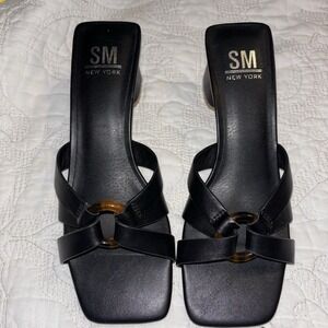 Steve Madden SM New York Women's Slide Sandals, Black Size 7 M Block Heel 2"